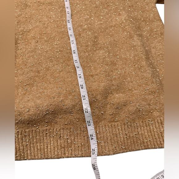 Loft Gold Speckled Camel V-Neck Sweater NWOT, size S - Picture 2 of 7